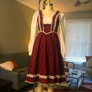 Gunne Sax (late) 1970s floral midi dress